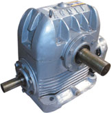 Solid Shafts, Horizontal Output and under driven Input Shaft Worm Gear Box